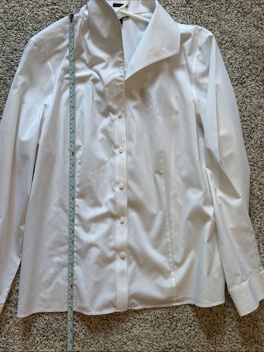 Talbots White Button-Front Blouse with Camp Collar - Picture 5 of 6